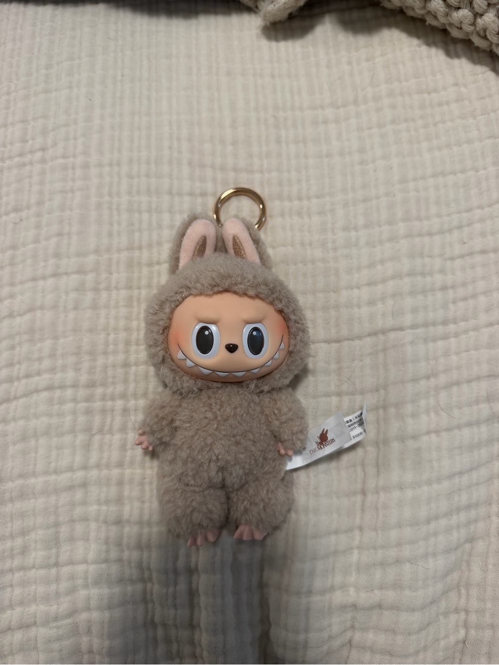 Plush Labubu Keychain - Toffee Faux Fur